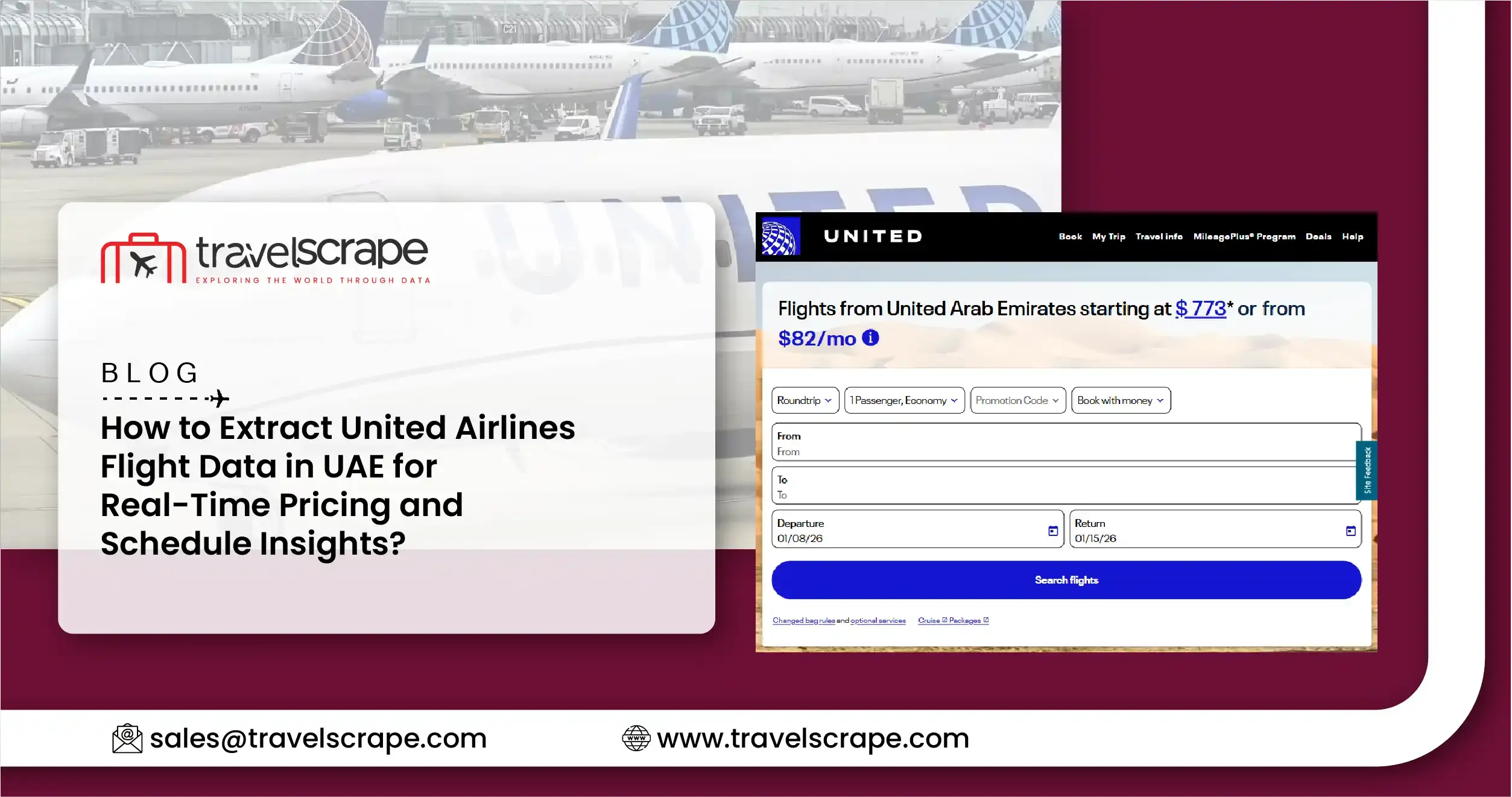 Extract United Airlines Flight Data in UAE for Real-Time Pricing